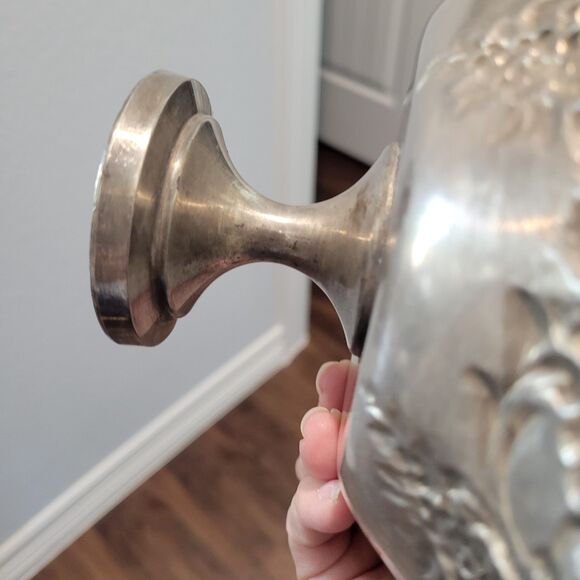 Antique WM Rogers Silver Co. Ornate Small Pedestal Bowl Silver Plated Heavy READ - Picture 14 of 16